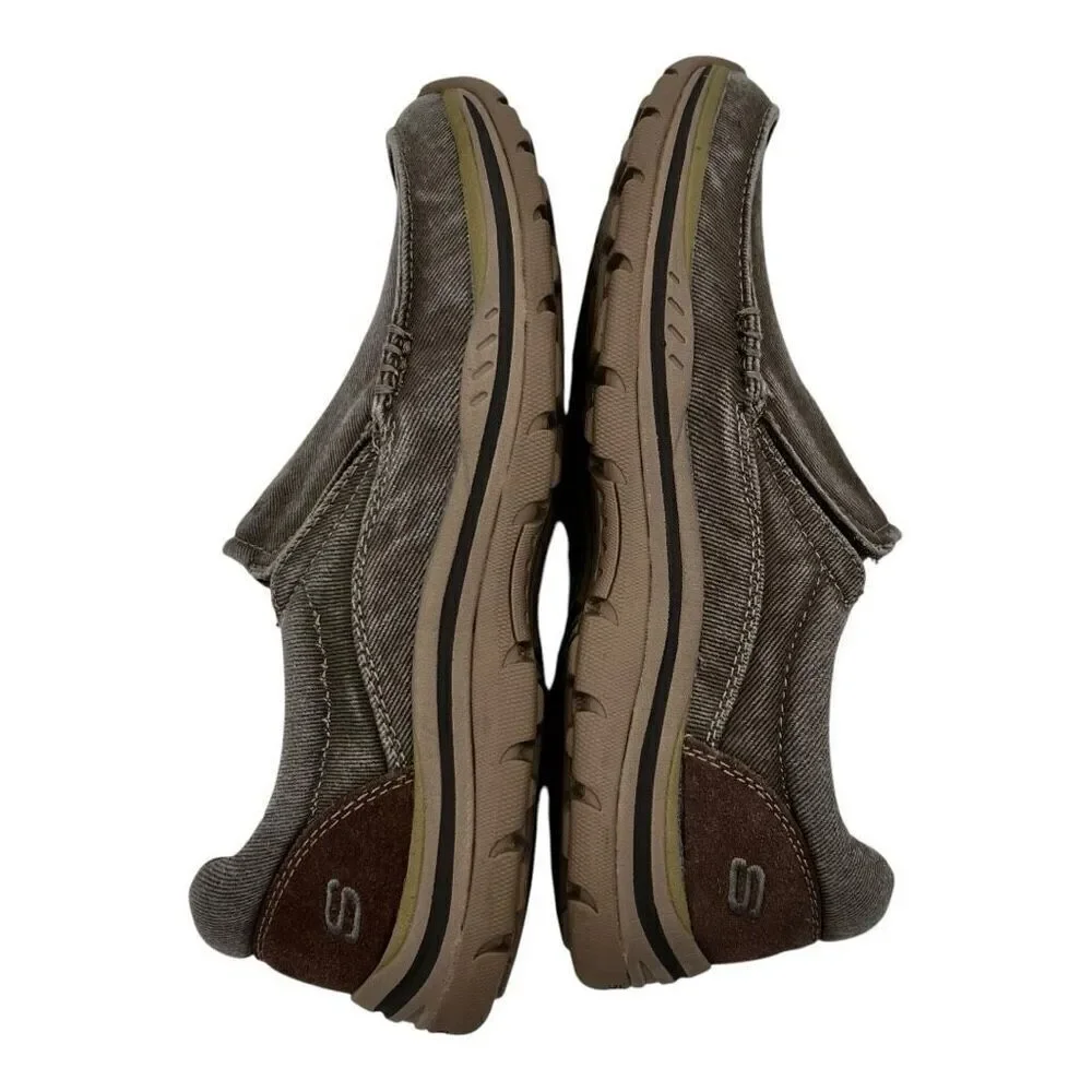 Skechers Men's 7.5 Slip-On Relaxed Fit Expected Avillo Casual Shoes Grey Beige